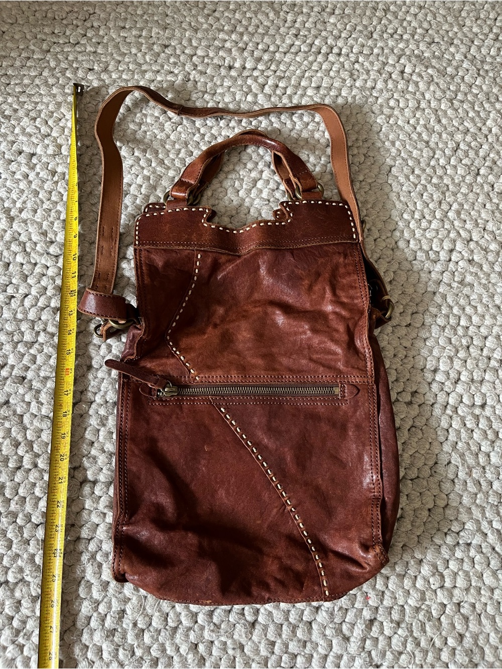 Lucky Brand Brown Leather Crossbody Bag with Stud Accents - Picture 2 of 9